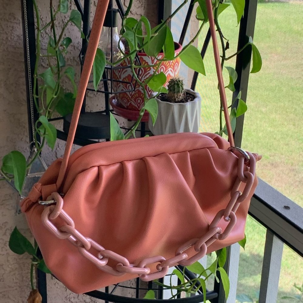 Peach Chain Crossbody